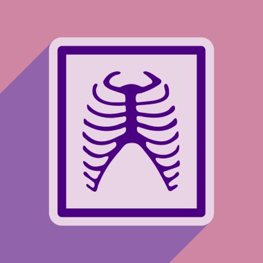 X-ışınları kaburga düz stilde simgesi