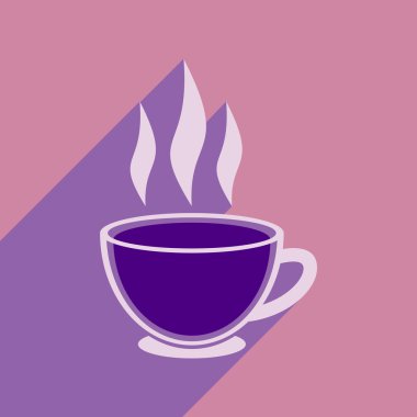 Uzun gölge Hint Çayı ile modern düz simgesi