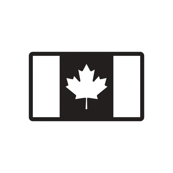 Snygga svarta och vita ikonen kanadensisk flagga — Stock vektor
