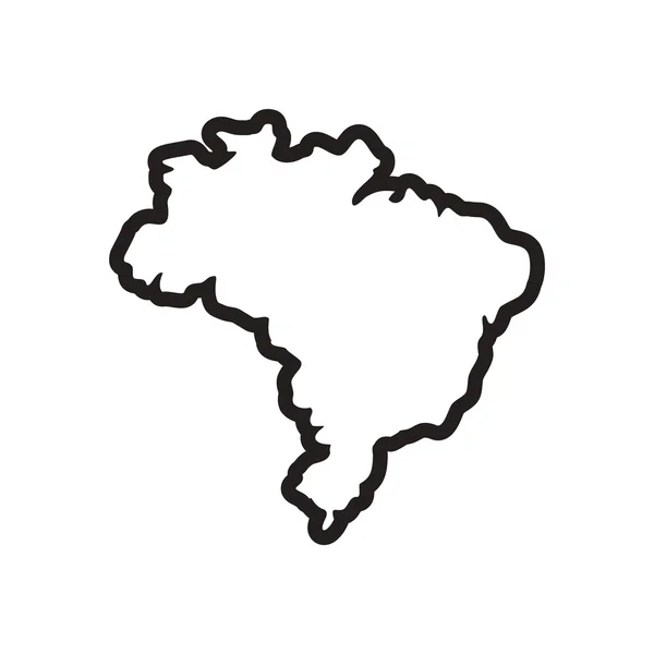 Стильний чорний і білий значок Бразильський карта — стоковий вектор