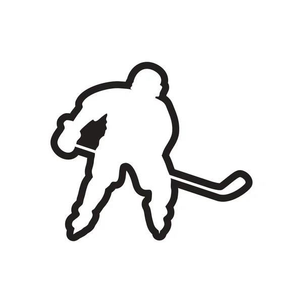Icône élégante en noir et blanc Joueur de hockey canadien — Image vectorielle