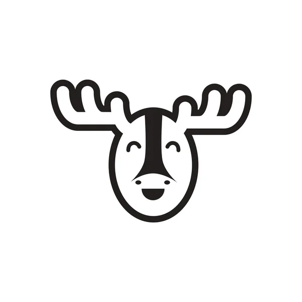 Elegant alb-negru pictogramă elan canadian — Vector de stoc