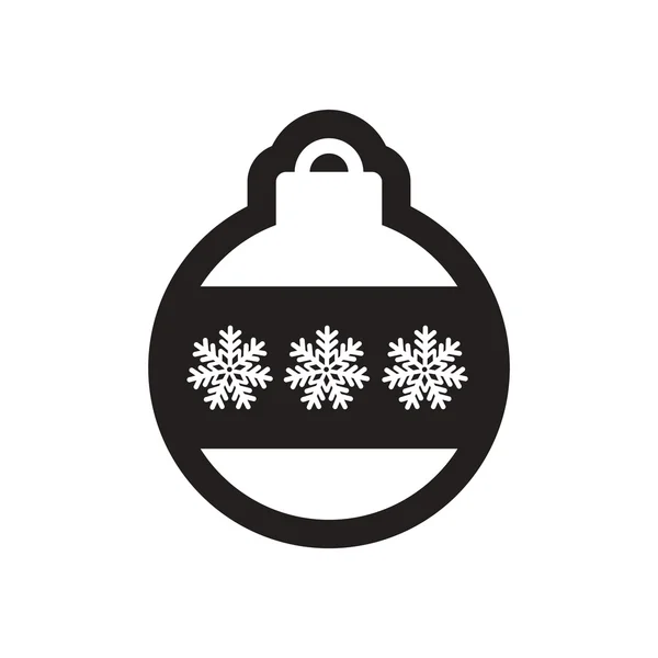 Επίπεδη εικόνα σε ασπρόμαυρη Χριστούγεννα μπάλες — Διανυσματικό Αρχείο