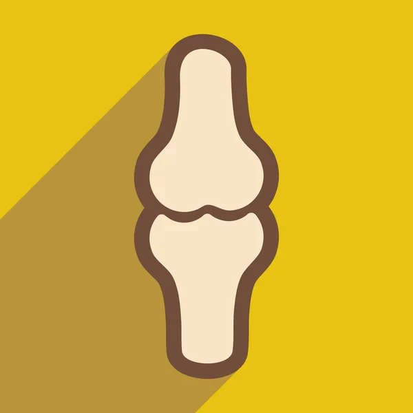 Platte pictogram met lange schaduw menselijk bot — Stockvector