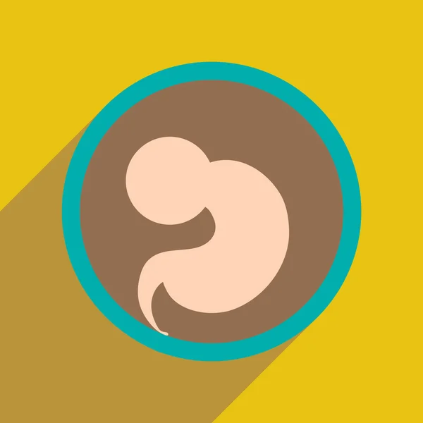 flat icon with long shadow child in womb