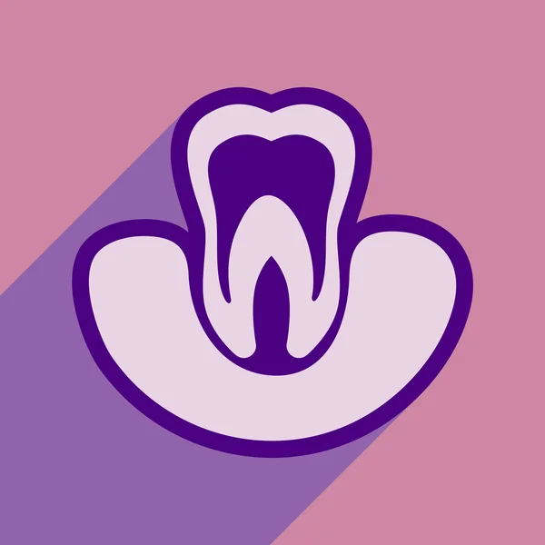 Ikone des Zahnfleischs im flachen Stil — Stockvektor