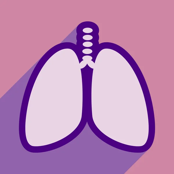 Icono de los pulmones humanos en estilo plano — Vector de stock