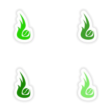 derleme gerçekçi etiket tasarım üzerinde kağıt kahve kavurma