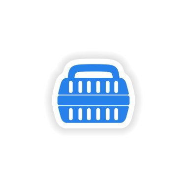 simgesi etiket gerçekçi tasarım kağıt kapsayıcısındaki hayvan taşımacılığı için