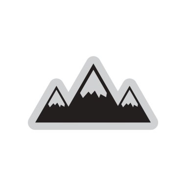 Beyaz arka plan dağlar düz web simgesi