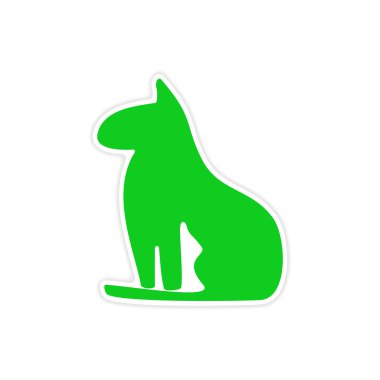 simgesi etiket gerçekçi tasarım üstünde kağıt Mısır kedi