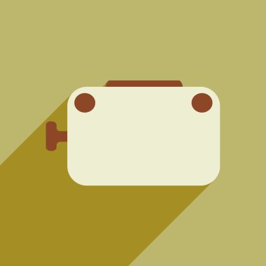 Düz uzun gölge mutfak ekmek kızartma makinesi simgesiyle