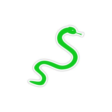 simgesi etiket gerçekçi tasarım üzerinde kağıt yılan