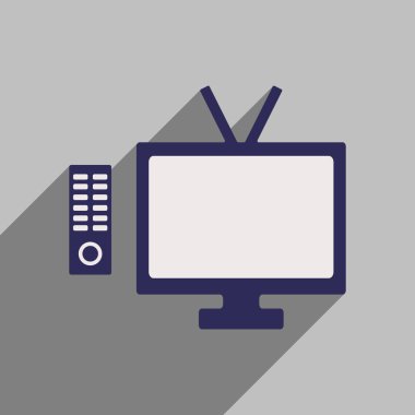 Düz stil ikonu ile uzun gölge Tv
