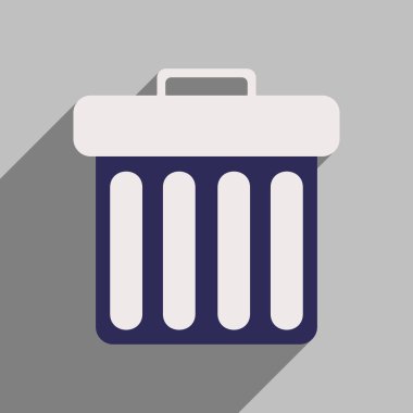 Düz stil ikonu uzun gölge çöp ile olabilir