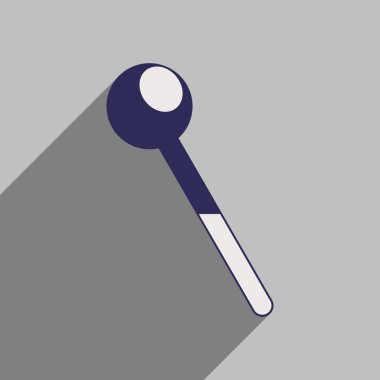 Düz stil ikonu uzun gölge termometre ile