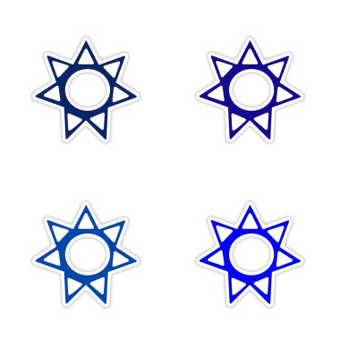 derleme gerçekçi etiket tasarım kağıt Güneş işaretler