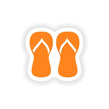 Kağıt kayış üzerinde simgesi etiket gerçekçi tasarım