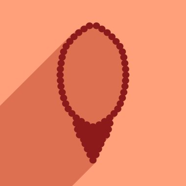 Uzun gölge bayanlar kolye ile düz simgesi