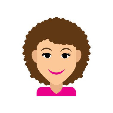 Beyaz arka plan womens saç kesimi üzerinde düz web simgesi