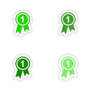 derleme gerçekçi etiket tasarım üzerinde kağıt madalya