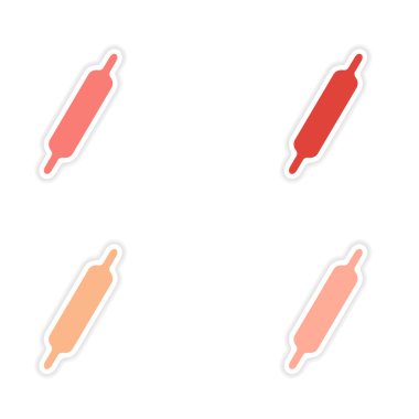 Kağıt oklava derleme gerçekçi etiket tasarımı