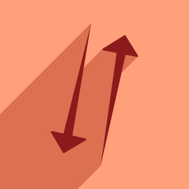 Düz stil ikonu uzun gölge ok ile