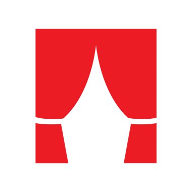 Beyaz arka plan perde düz web simgesi