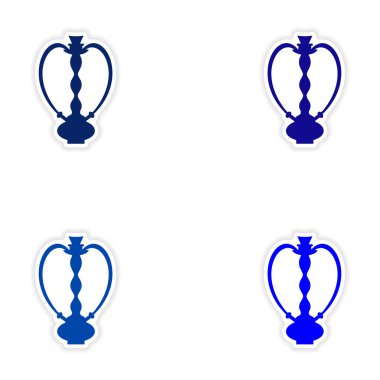 Kağıt nargile shisha derleme gerçekçi etiket tasarımı