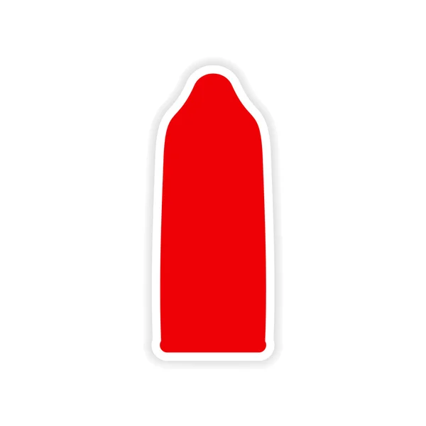 Ikon klistermärke realistisk design på papper kondom — Stock vektor