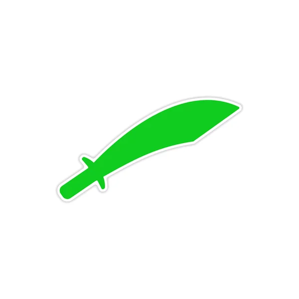 Ikona nálepky realistický design na papíru meč — Stockový vektor