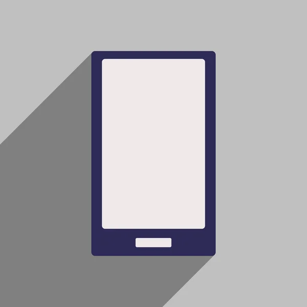 Иконка плоского стиля с длинным теневым смартфоном — стоковый вектор