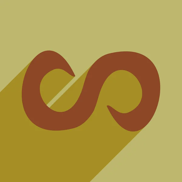Flat ikonen med långa skugga Infinity tecken — Stock vektor