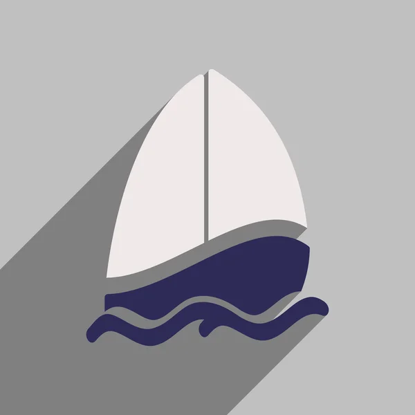 Icona in stile piatto con nave ombra lunga — Vettoriale Stock