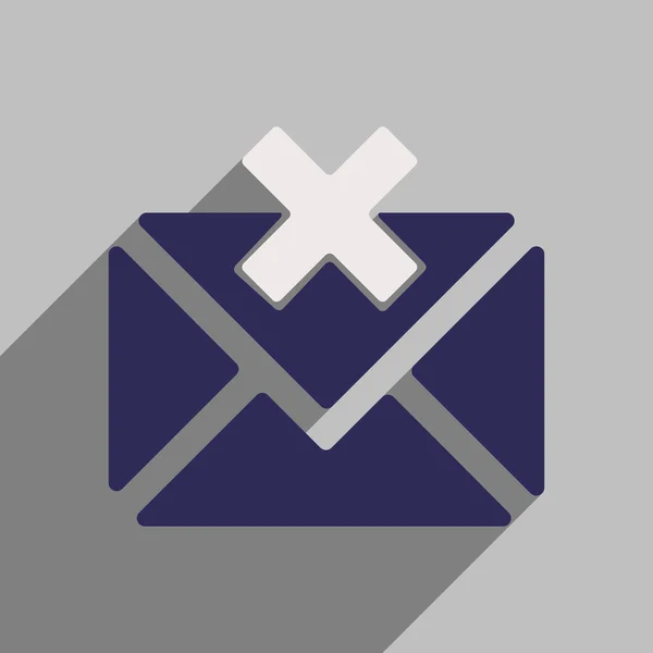 Icono de estilo plano con correo electrónico de sombra larga — Vector de stock