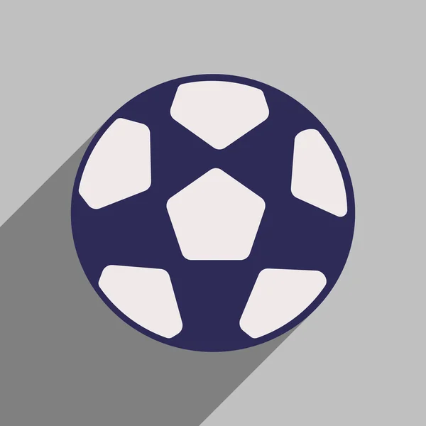 Icono de estilo plano con pelota de fútbol de sombra larga — Archivo Imágenes Vectoriales