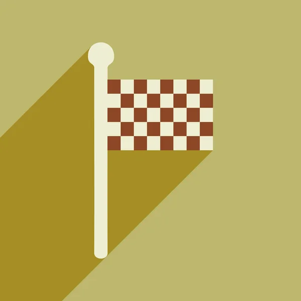 Плоска піктограма з довгим фінішним прапором — стоковий вектор