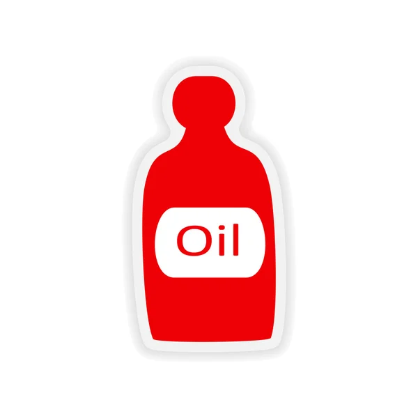 Ikon klistermärke realistisk design på papper olja — Stock vektor