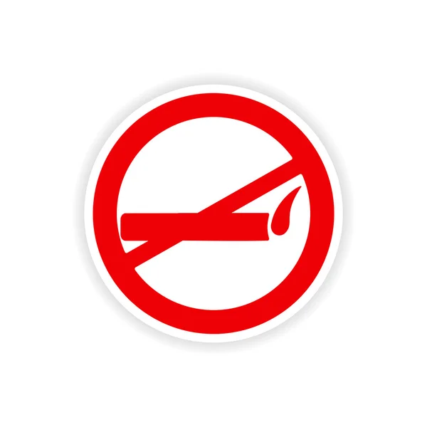 Adesivo icona design realistico su carta fumatori consentiti — Vettoriale Stock