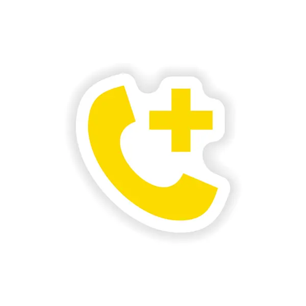 Pictogram sticker realistische ontwerp op papier Hotline ziekenhuis — Stockvector