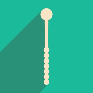 Düz gölge simgesi ve mobil uygulama fırçalayın fırça nargile ile