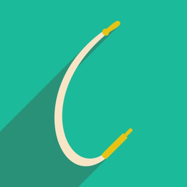 Düz gölge simgesi ve mobil uygulama boru nargile ile