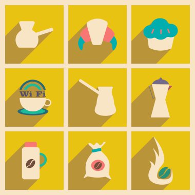 düz gölge kavramı ve mobil uygulama kahve molası