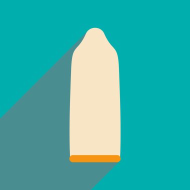 Düz gölge simgesi ve mobil uygulama prezervatif ile