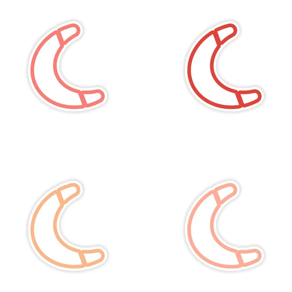 Set de pegatinas Australian boomerang sobre fondo blanco — Vector de stock