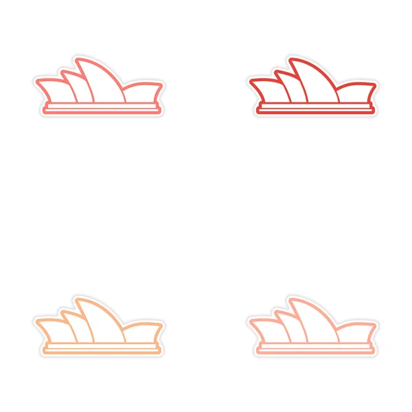 Set of stickers Australian Sydney on white background — Stock Vector