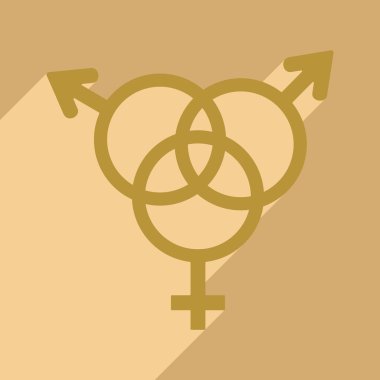 Düz gölge simgesi ve mobil uygulama eşitlik cinsiyetler ile