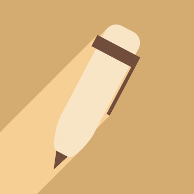 Düz gölge simgesi ve mobil uygulama kalem ile