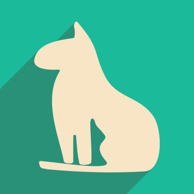 Düz gölge simgesi ve mobil uygulama Mısır kedi ile