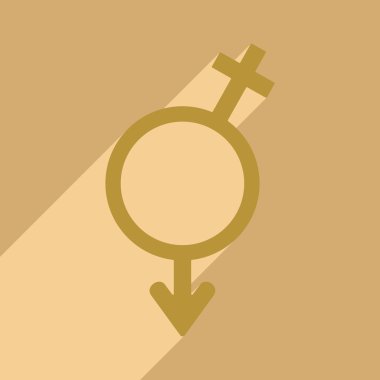 Düz gölge simgesi ve mobil uygulama eşitlik cinsiyetler ile